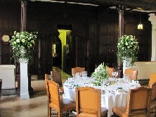 Wild urns of flowers at Wiston House